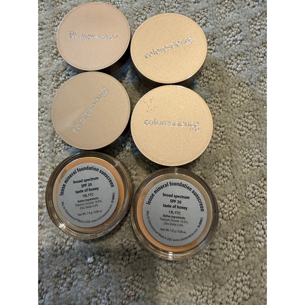 Lot of 6 Colorescience Pro Loose Mineral Foundation SPF 20 Taste of Honey 1.5g